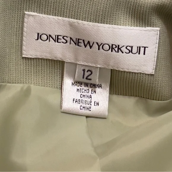 Jones NY Light Sage Green Blazer PantSuit 2Pc Set Sz 12 NWT High Waist Loose Fit - Picture 7 of 16